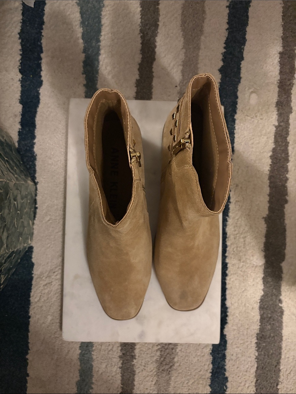 Anne Klein Tan Suede Chukka Ankle Boots